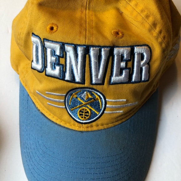 NBA Denver Nuggets Slouch Youth 13-14 Cap Hat Adidas Yellow/Blue adjustable - Picture 2 of 16